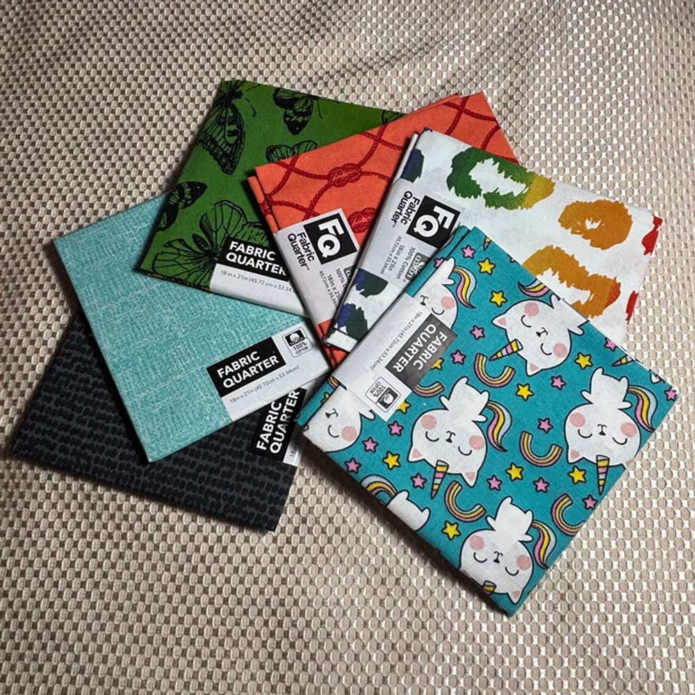 Fabric Quarter Bundle – 6 Pack, 100% Cotton, Assorted Prints (15.75 Sq Feet) - Picture 2 of 6